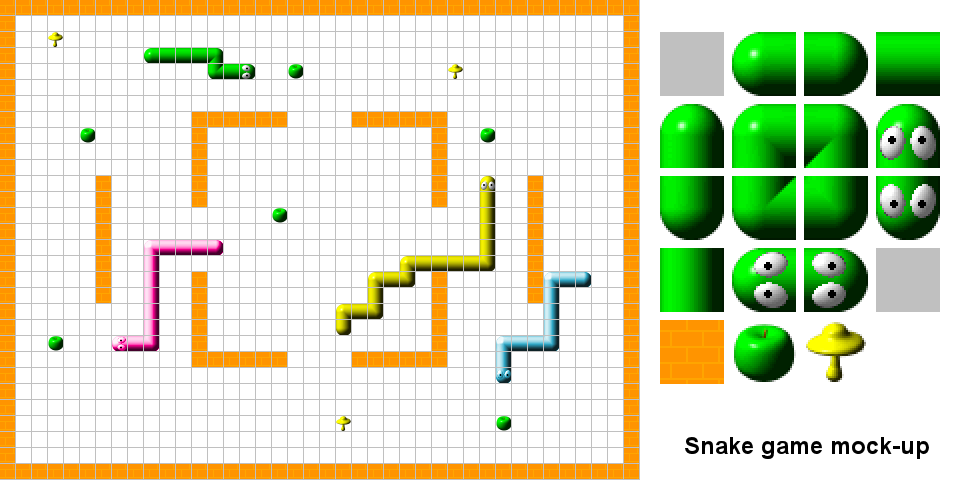 The Spriters Resource - Full Sheet View - Google Snake Game - Snake